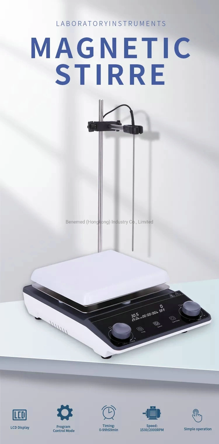 High Temperature Digital Display Electric Magnetic Stirrer with Heating Function