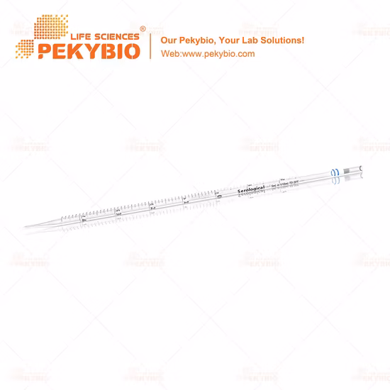 Verschiedene Kapazitäten serologischer Laborpipetten für Labore zur Übertragung großer Flüssigkeitsmengen 1 ml, 2 ml, 5 ml, 10 ml, 15 ml, 20 ml, 25 ml, 50 ml, serologisches Glas